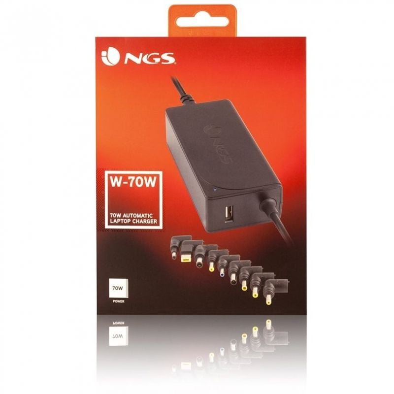 Cargador de Portátil NGS W-70W/ 70W/ Automático/ 9 Conectores/ Voltaje 18.5-20V/ 1 USB - изображение 2
