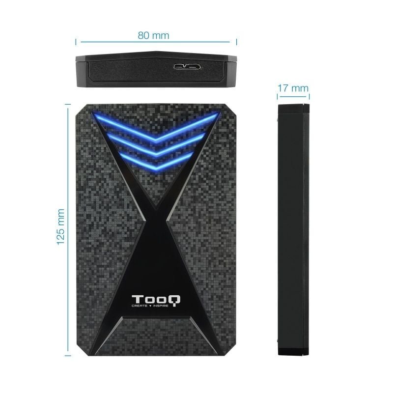 Caja Externa Gaming para Disco Duro de 2.5" TooQ TQE-2550BL/ USB 3.1/ Sin tornillos - изображение 2
