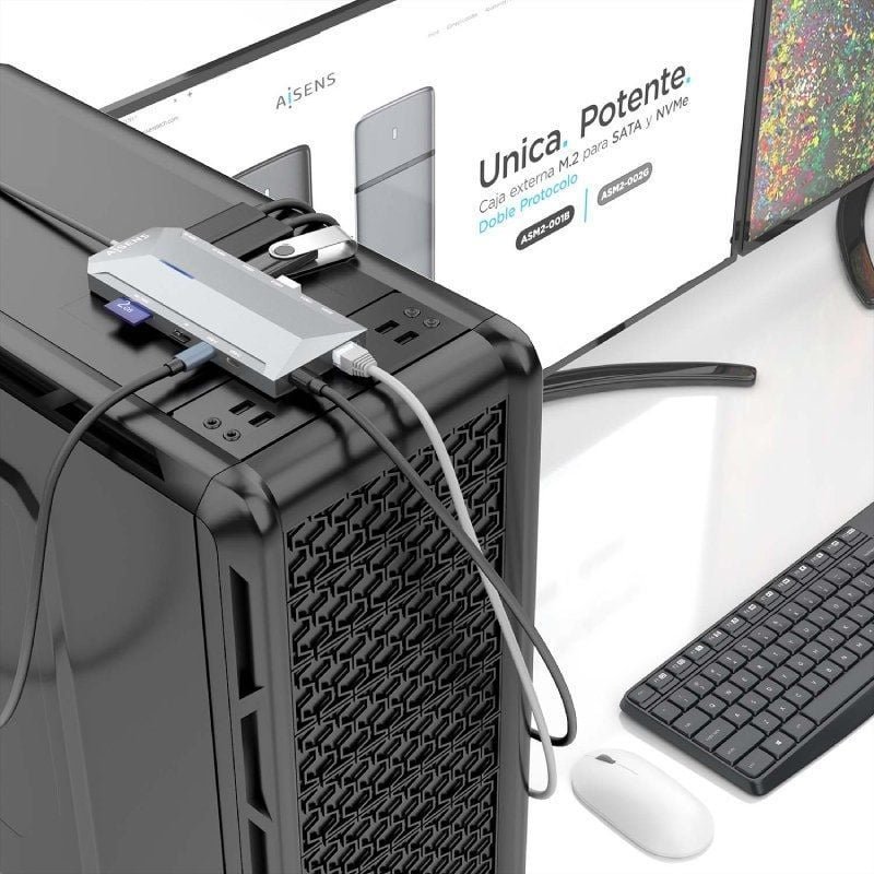 Docking USB Tipo-C Aisens ASUC-12P005-GR/ 2xHDMI/ 3xUSB/ 2xUSB Tipo-C/ 1xRJ45/ 1xAudio/ 1xLector Tarjetas/ 1x Jack/ 1xUSB Tipo-C PD/ Gris - изображение 5