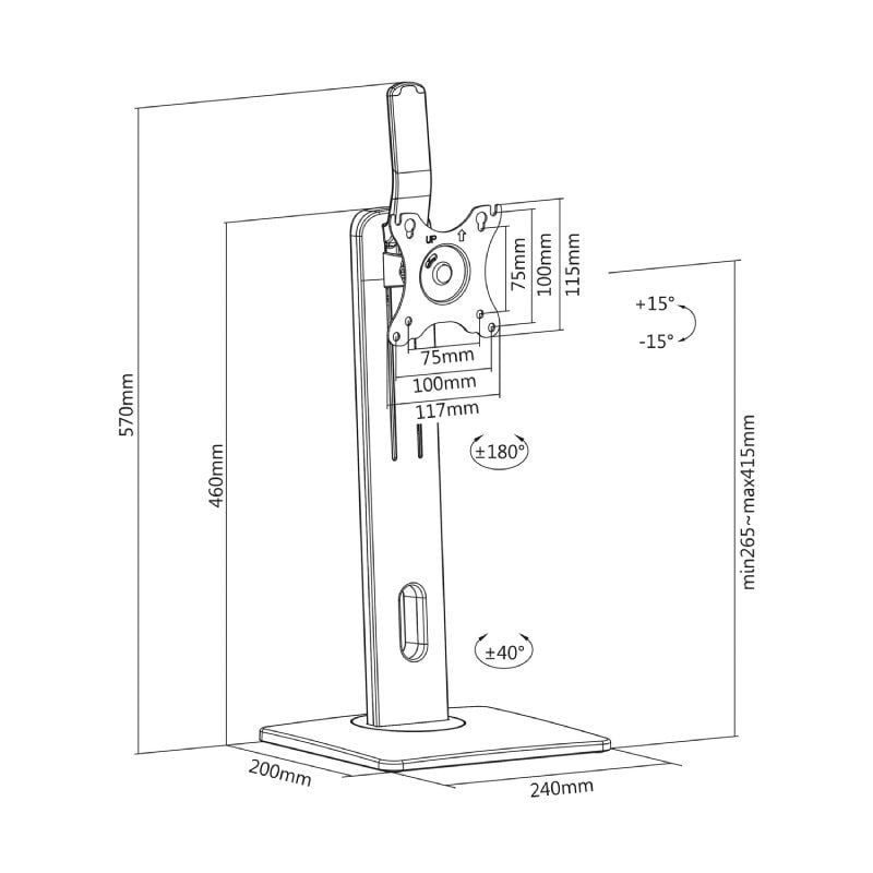 Soporte de Sobremesa para Monitor Aisens DT32TSR-063/ Giratorio/ Inclinable/ hasta 7kg - изображение 5