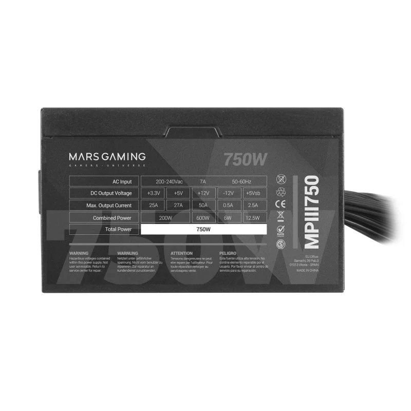 Fuente de Alimentación Mars Gaming MPIII750/ 750W/ Ventilador 12cm - изображение 2