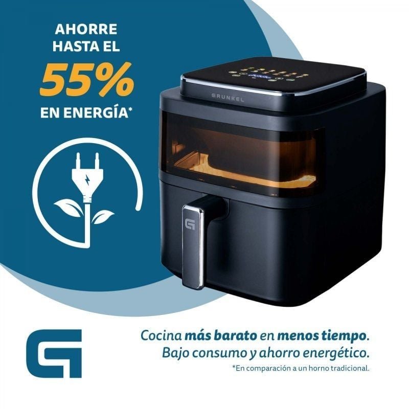 Freidora por Aire Airfryer / Sin Aceite Grunkel Black Light Fryer/ 1400W/ Capacidad 6L - изображение 5