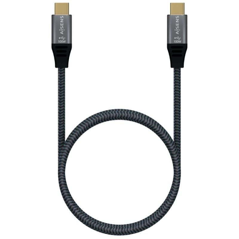 Cable USB 3.2 Tipo-C Aisens A107-0672 20GBPS 100W/ USB Tipo-C Macho - USB Tipo-C Macho/ Hasta 100W/ 2500Mbps/ 1.5m/ Gris - изображение 3