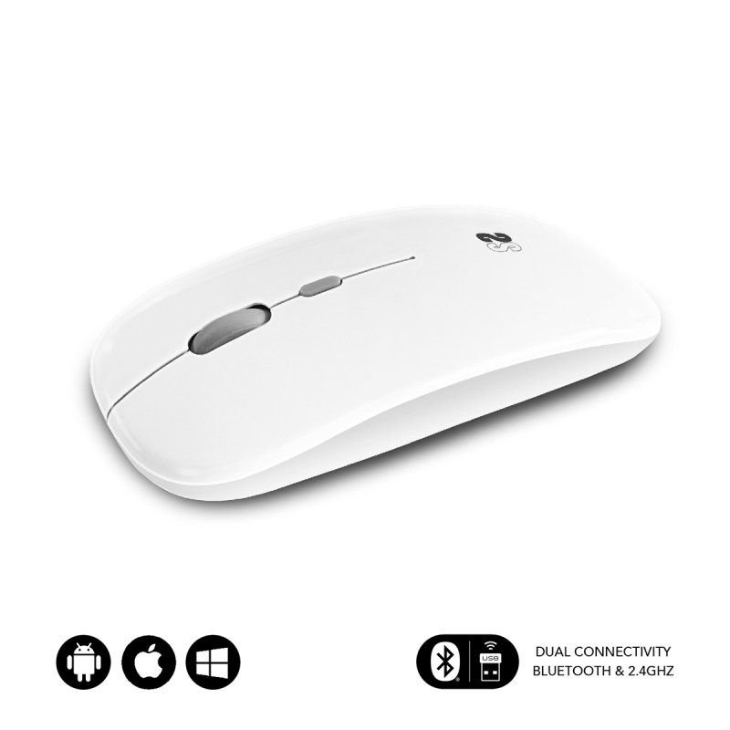Ratón Inalámbrico por Bluetooth Subblim Dual Flat/ Batería recargable/ Hasta 1600 DPI/ Blanco - изображение 4