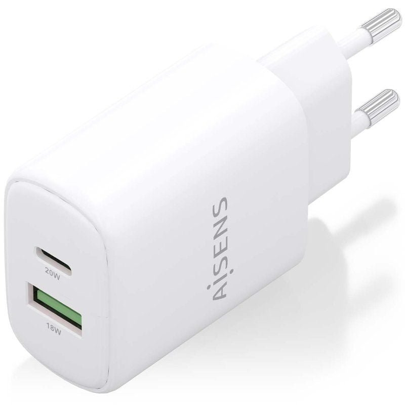 Cargador de Pared GaN Aisens A110-0909/ 1xUSB Tipo-C/ 1xUSB/ 20W/ Blanco - изображение 2
