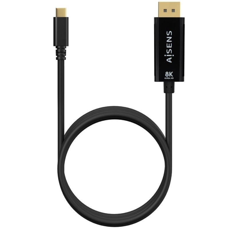 Cable Conversor Aisens A109-0688/ USB Tipo-C Macho - DisplayPort Macho/ Hasta 27W/ 1250Mbps/ 80cm/ Negro - изображение 3