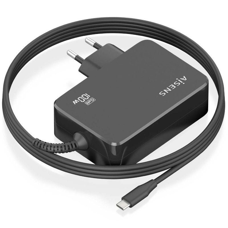 Cargador de Portátil GaN Aisens ASCH-1PD100WL50-BK USB Tipo-C/ 100W/ Automático/ Voltaje 5-20V - изображение 2