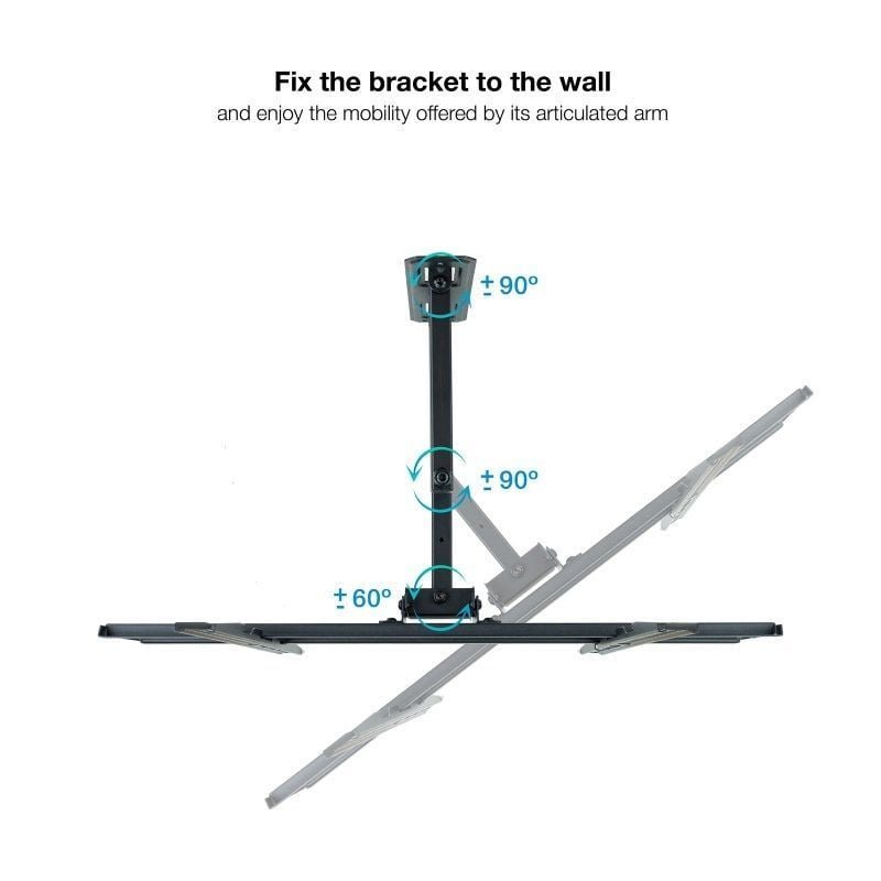 Soporte de Pared Giratorio/ Inclinable/ Nivelable TooQ LP7863TN-B para TV de 37-70"/ hasta 35kg - изображение 3
