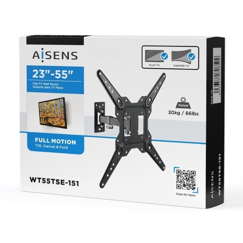 Soporte de Pared Extensible/ Giratorio/ Inclinable/ Aisens WT55TSE-151 para TV de 23-55"/ hasta 30kg - изображение 5
