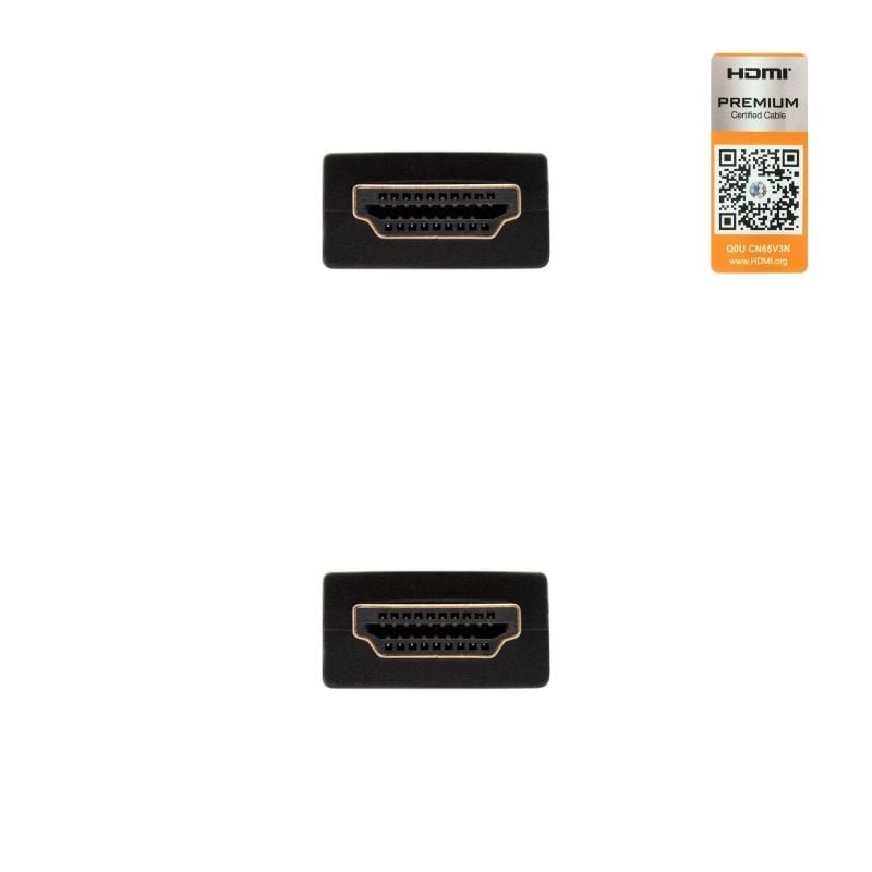 Cable HDMI 2.0 4K Nanocable 10.15.3602/ HDMI Macho - HDMI Macho/ 2m/ Certificado/ Negro - изображение 3