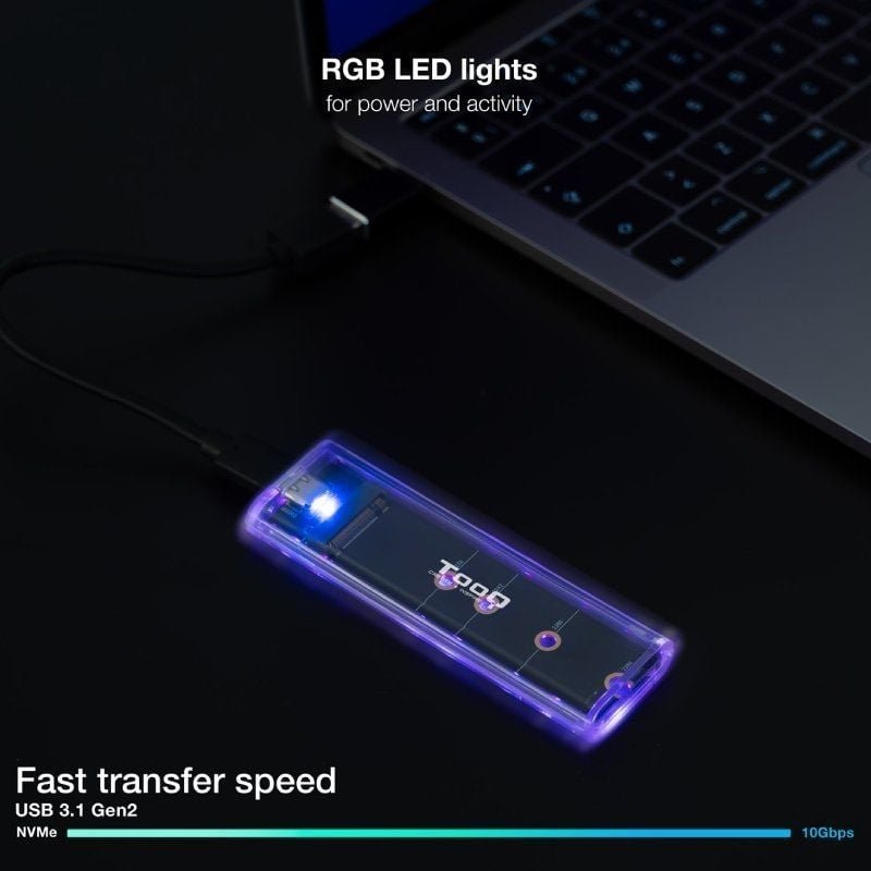 Caja Externa para Disco SSD M.2 NVMe TooQ TQE-2200/ USB 3.2/ Sin tornillos - изображение 5