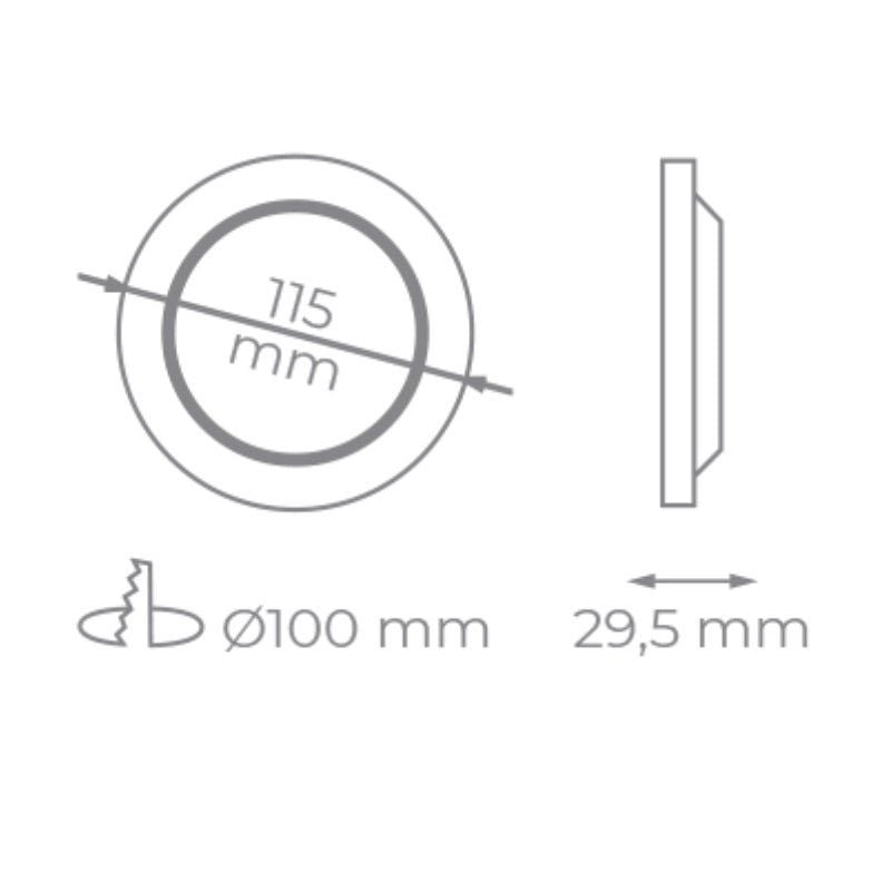 Downlight Iglux IG-54-7R-F/ Circular/ Ø115 x 29.5mm/ Potencia 7W/ 640 Lúmenes/ 6000ºK/ Blanco - изображение 2