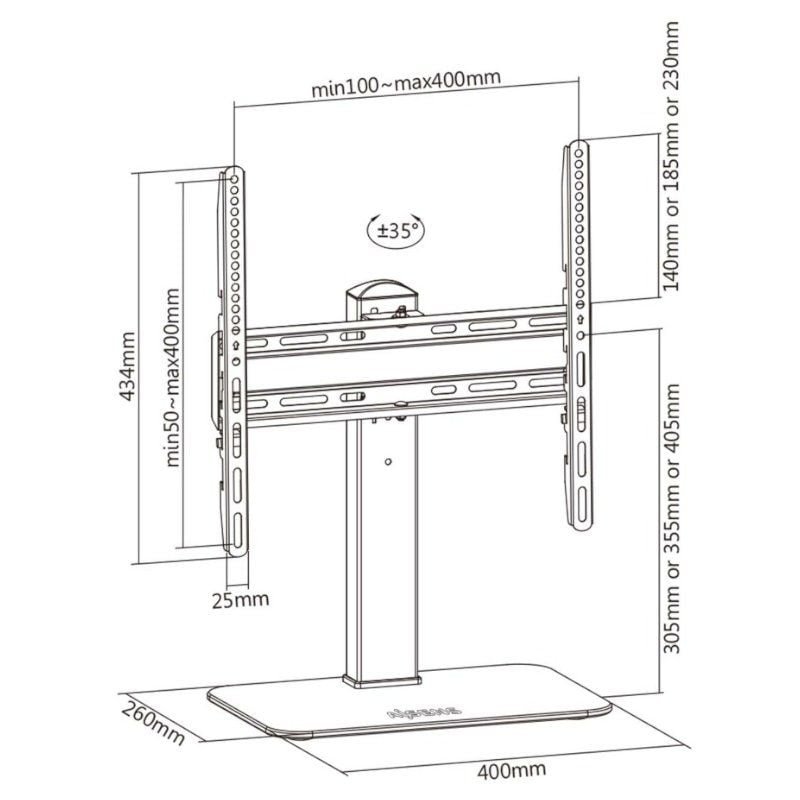 Soporte de Mesa Giratorio DT55S-217 para TV y Monitor de 32"-55"/ hasta 40 kg - изображение 4