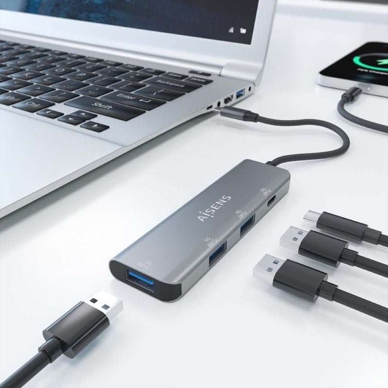 Hub USB Tipo-C Aisens A109-0762/ 3xUSB/ 1xUSB Tipo-C/ Gris - изображение 5