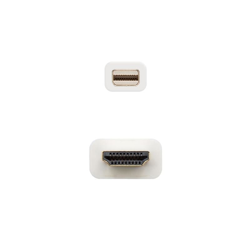 Cable Mini DisplayPort Nanocable 10.15.4002/ Mini DisplayPort Macho - HDMI Macho/ 2m/ Blanco - изображение 2