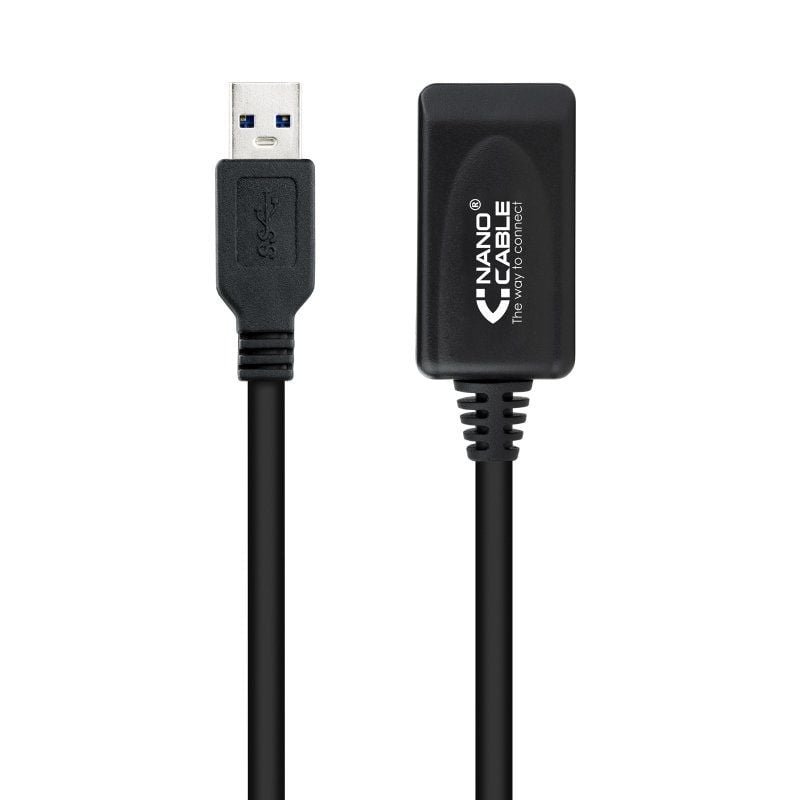Cable Alargador USB 3.0 con Amplificador Nanocable 10.01.0311/ USB Macho - USB Hembra/ 5m/ Negro - изображение 2