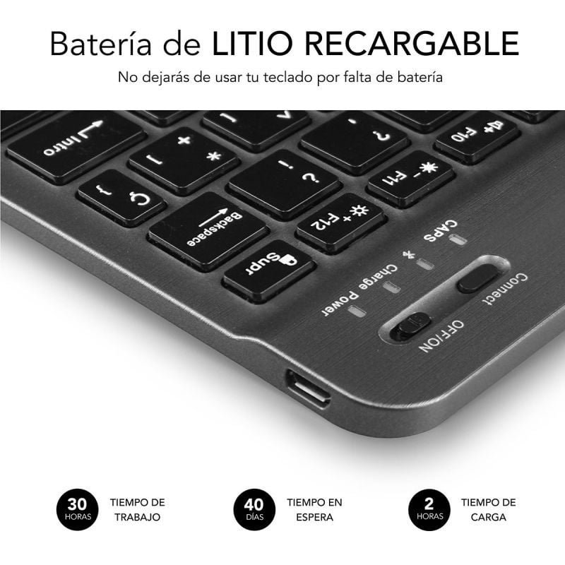 Teclado Compacto Inalámbrico por Bluetooth Subblim Smart/ Gris - изображение 4