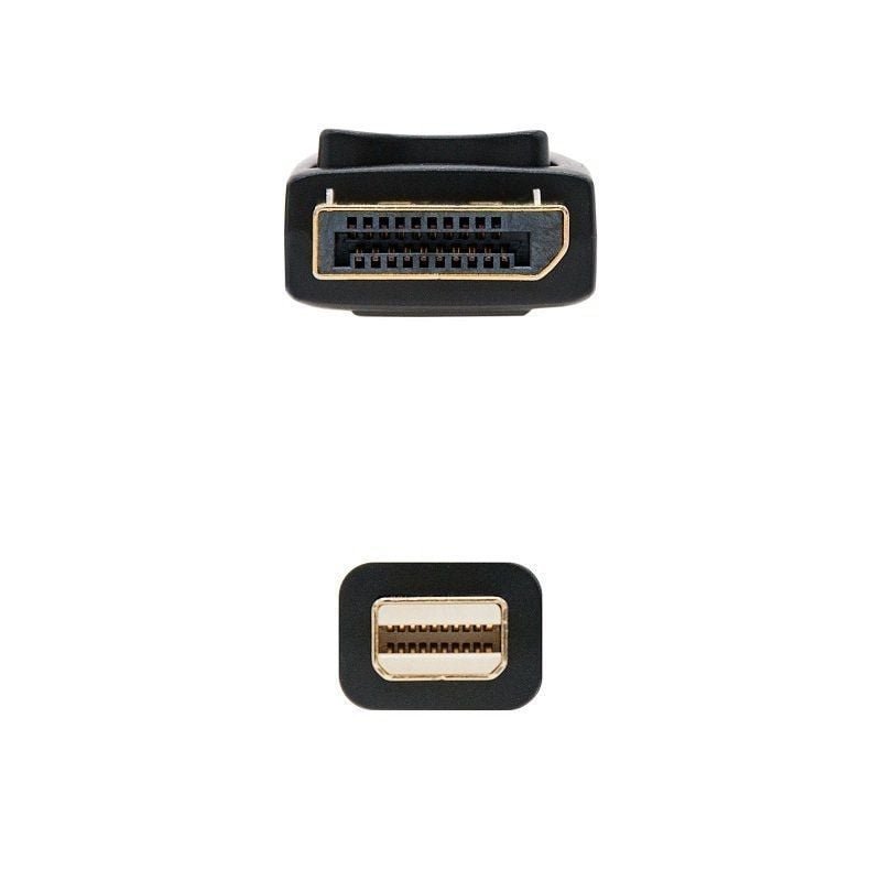 Cable Mini DisplayPort Nanocable 10.15.2402/ Mini DisplayPort Macho - DisplayPort Macho/ 2m/ Negro - изображение 3