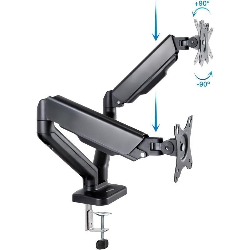 Soporte de Mesa para 2 Monitores TooQ DB5132TNR-B/ Giratorio/ Inclinable/ hasta 9kg - изображение 2