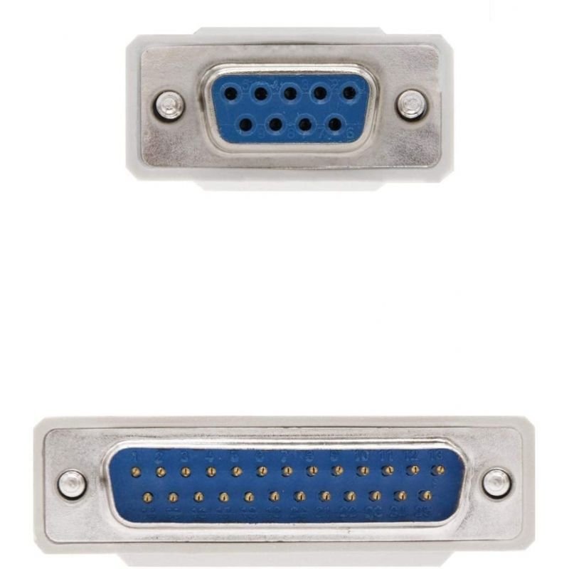 Cable Serie NULL Modem Nanocable 10.14.0802/ DB9 Hembra - DB25 Macho/ 1.8m/ Beige - изображение 4