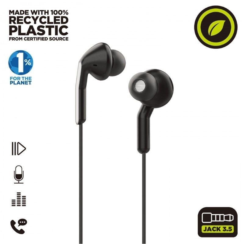 Auriculares Intrauditivos Muvit For Change MCHPH0004/ con Micrófono/ Jack 3.5/ Negros - изображение 3