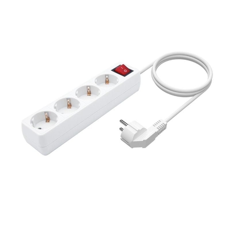 Regleta con Interruptor Aisens A154-0649/ 4 Tomas de Corriente/ Cable 1.4m/ Blanco - изображение 2