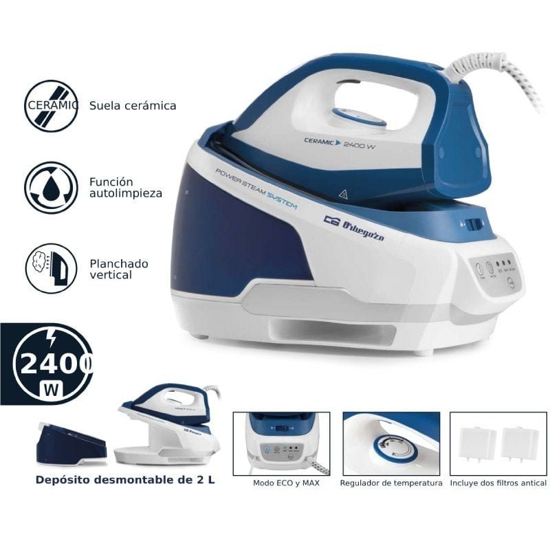 Centro de Planchado Orbegozo VP 8600/ 2400W/ Depósito de agua 2L - изображение 2