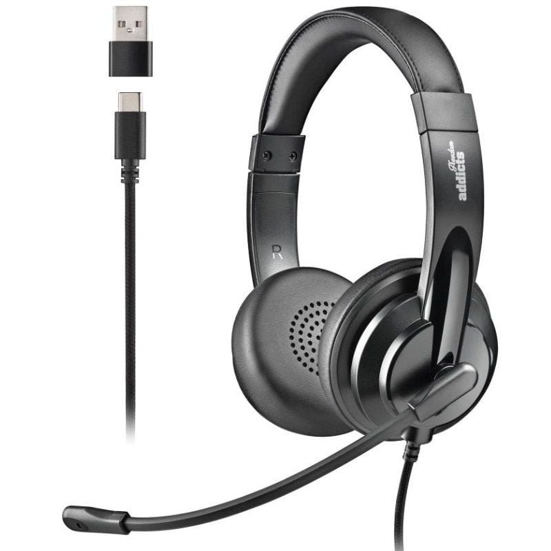 Auriculares NGS VOX605 USB/ con Micrófono/ USB/ Negros