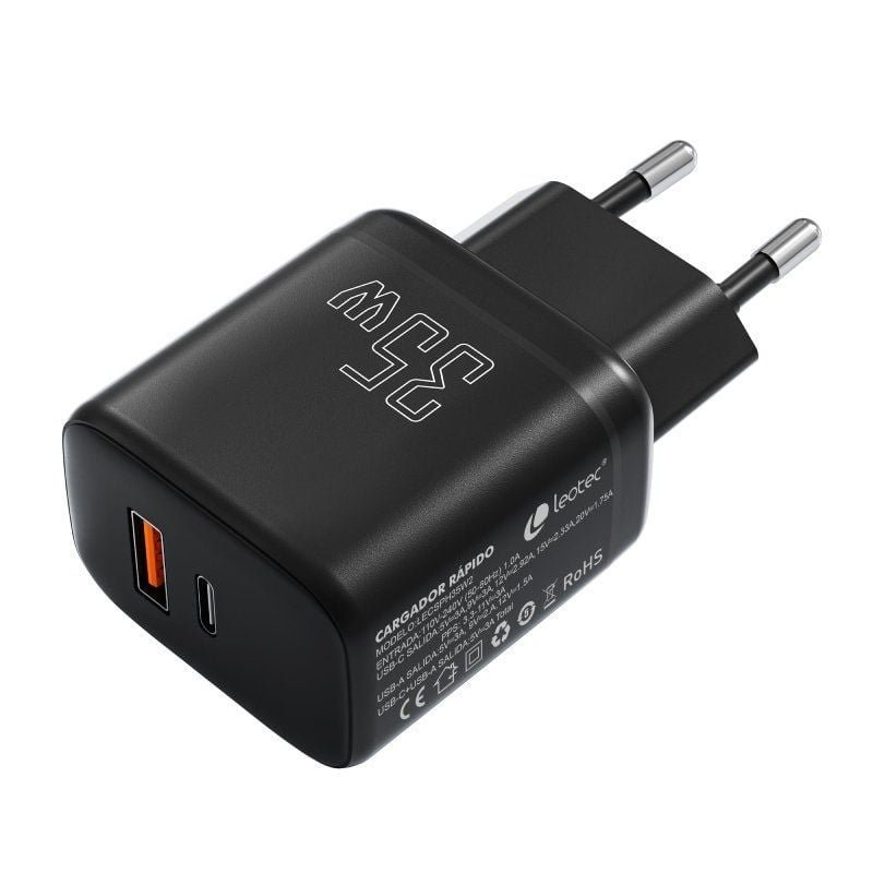 Cargador de Pared Leotec LECSPH35W2/ 1xUSB Tipo-C/ 1xUSB/ 35W - изображение 2