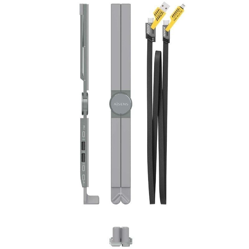 Soporte de Mesa - Docking USB Tipo-C Aisens ASUC-4P021-GR/ 2xUSB/ 1xUSB Tipo-C/ 1xUSB Tipo-C PD/ Gris - изображение 4
