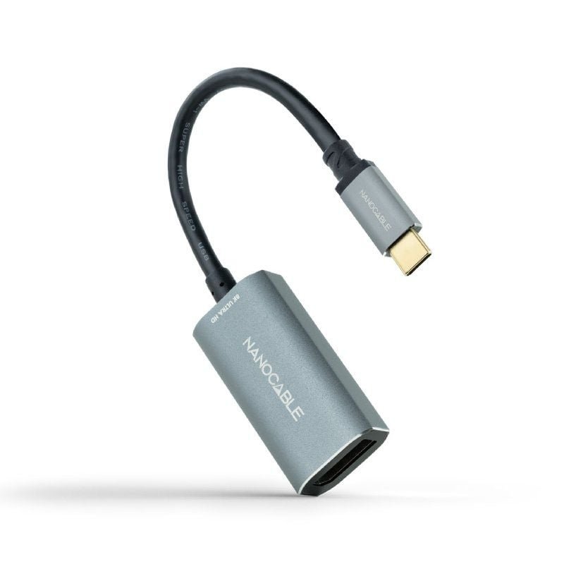 Cable Conversor Nanocable 10.16.4104-G/ USB Tipo-C Macho - DisplayPort Hembra/ 15cm/ Gris - изображение 3