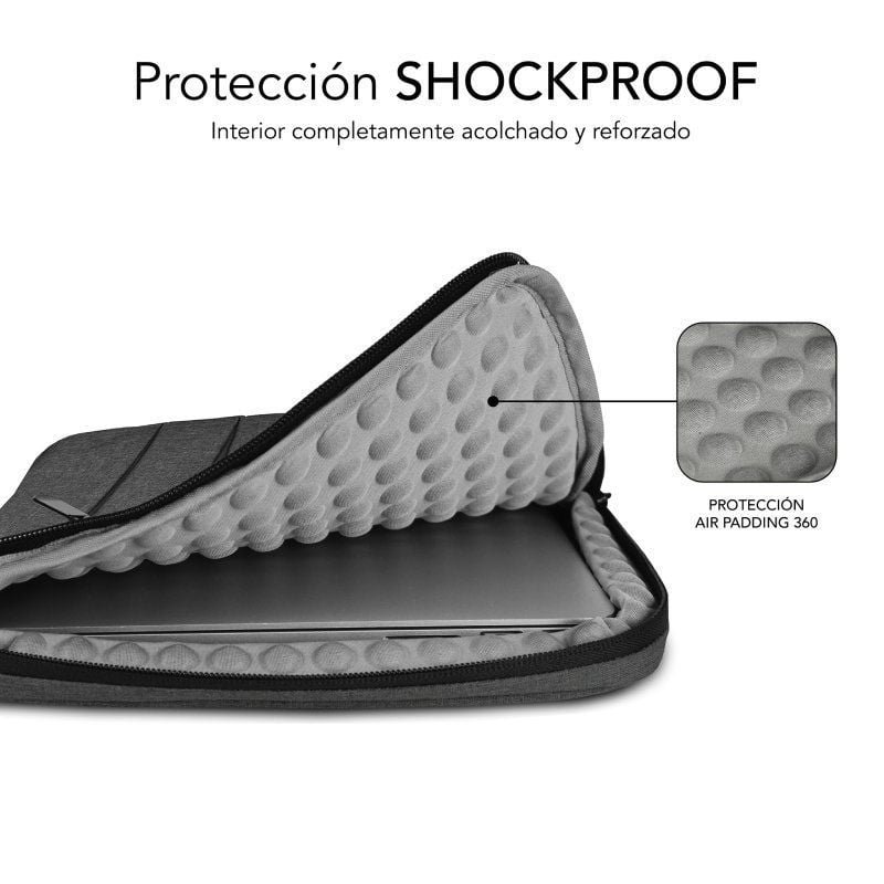 Funda Subblim Air Padding 360 Sleeve para Portátiles hasta 14"/ Gris Oscuro - изображение 3