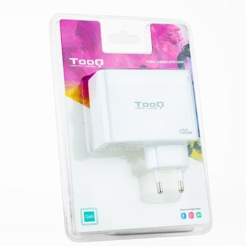 Cargador de Pared GaN TooQ TQWC-GANQC2PD100W/ 2xUSB Tipo-C/ 1xUSB/ 100W - изображение 3