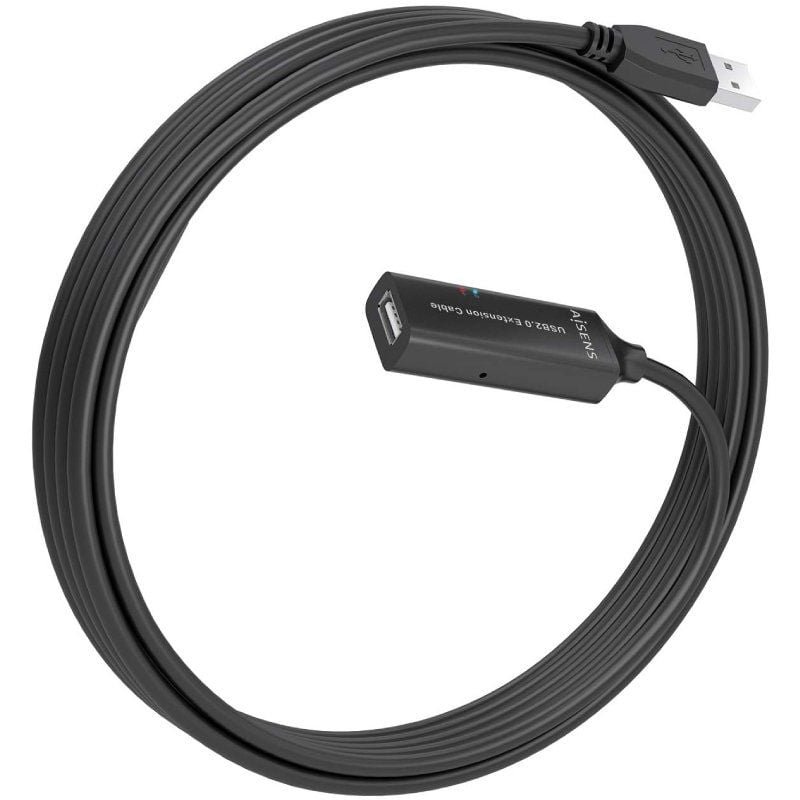 Cable Alargador USB 2.0 Aisens A101-0914/ USB Macho - USB Hembra/ 5m/ Negro - изображение 2
