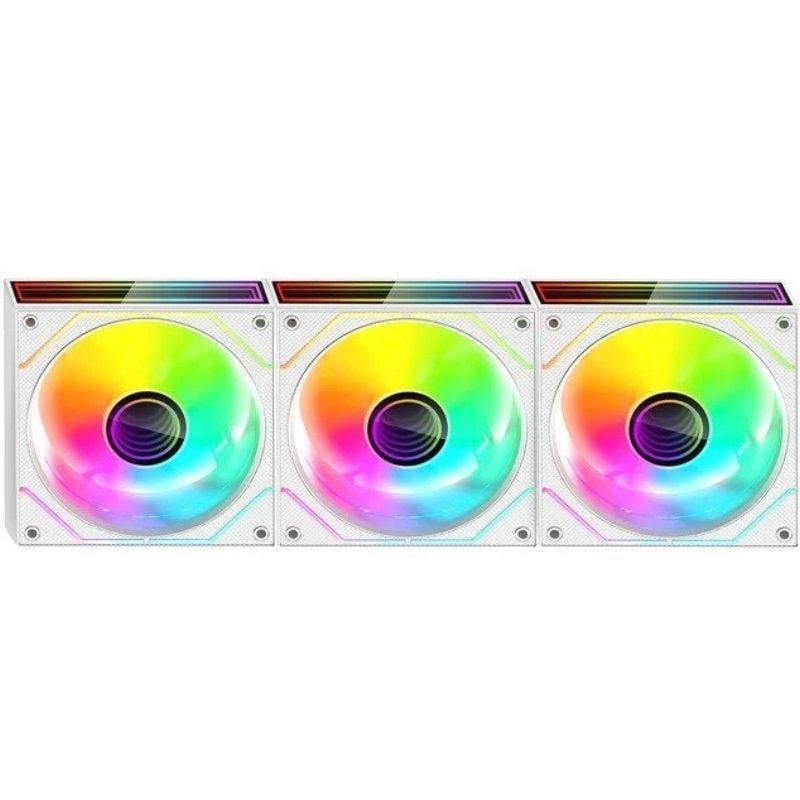 Pack 3 Ventiladores Mars Gaming MF-3DPROKIT/ 12cm + HUB + Mando a Distancia/ ARGB/ Blanco - изображение 4