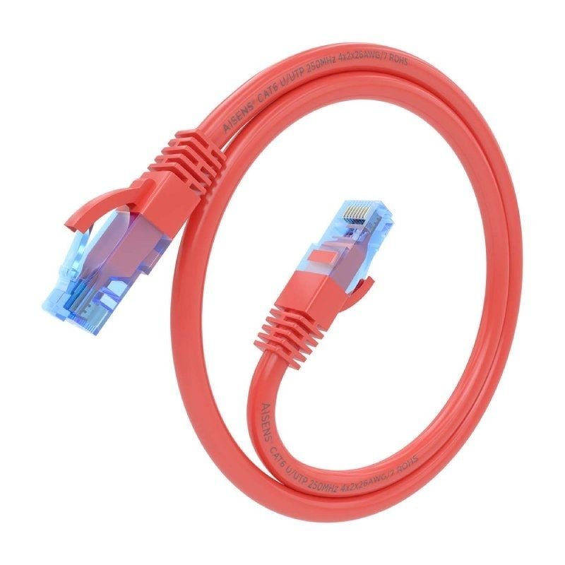 Cable de Red RJ45 AWG26 CCA UTP Aisens A135-0794 Cat.6/ 5m/ Rojo - изображение 2