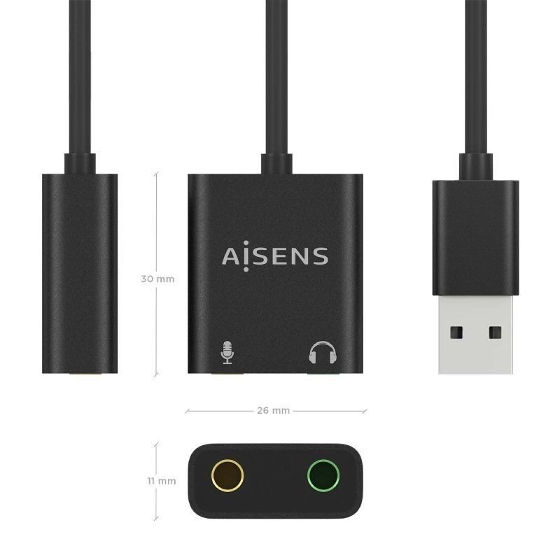 Tarjeta de Sonido Aisens A106-0769/ USB Macho - 2xJack 3.5 Hembra - изображение 3