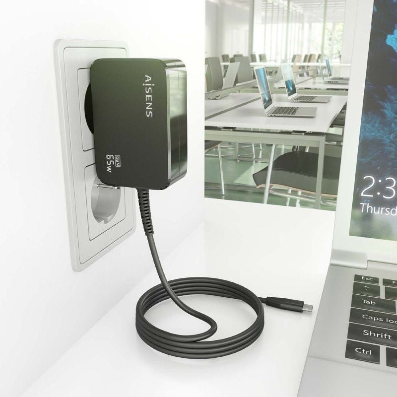 Cargador de Pared GaN Aisens ASCH-1PD65WL033-BK/ 1xUSB Tipo-C + Cable 1.8m/ 65W - изображение 5