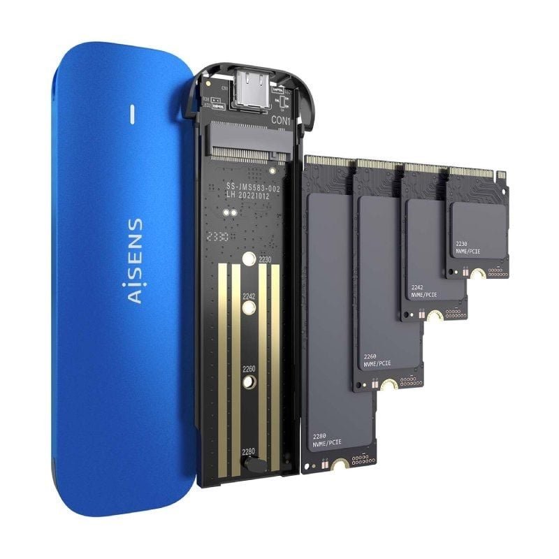Caja Externa para Disco SSD M.2 NVMe Aisens ASM2-026BLU/ USB 3.2/ Sin tornillos - изображение 3