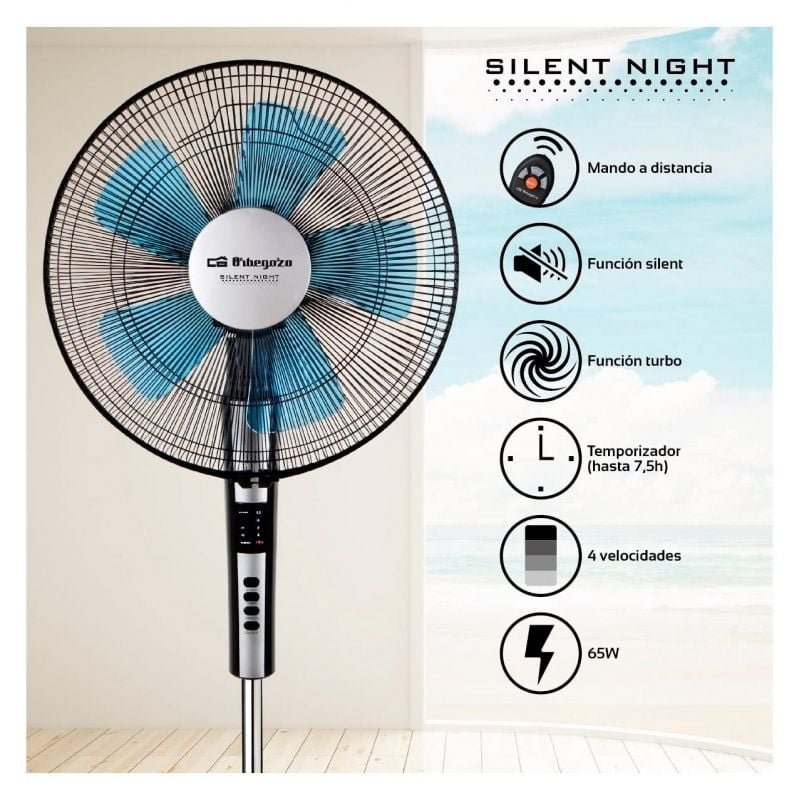 Ventilador de Pie Orbegozo SF 0640/ 65W/ 5 Aspas 40cm/ 2 velocidades - изображение 5
