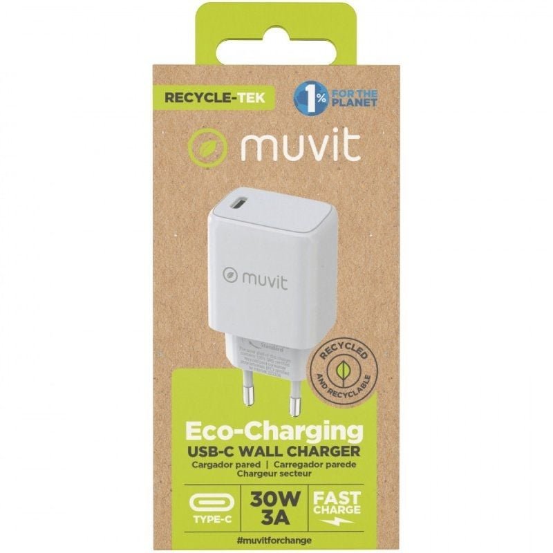 Cargador de Pared Muvit For Change MCACC0014/ 1xUSB Tipo-C/ 30W - изображение 3