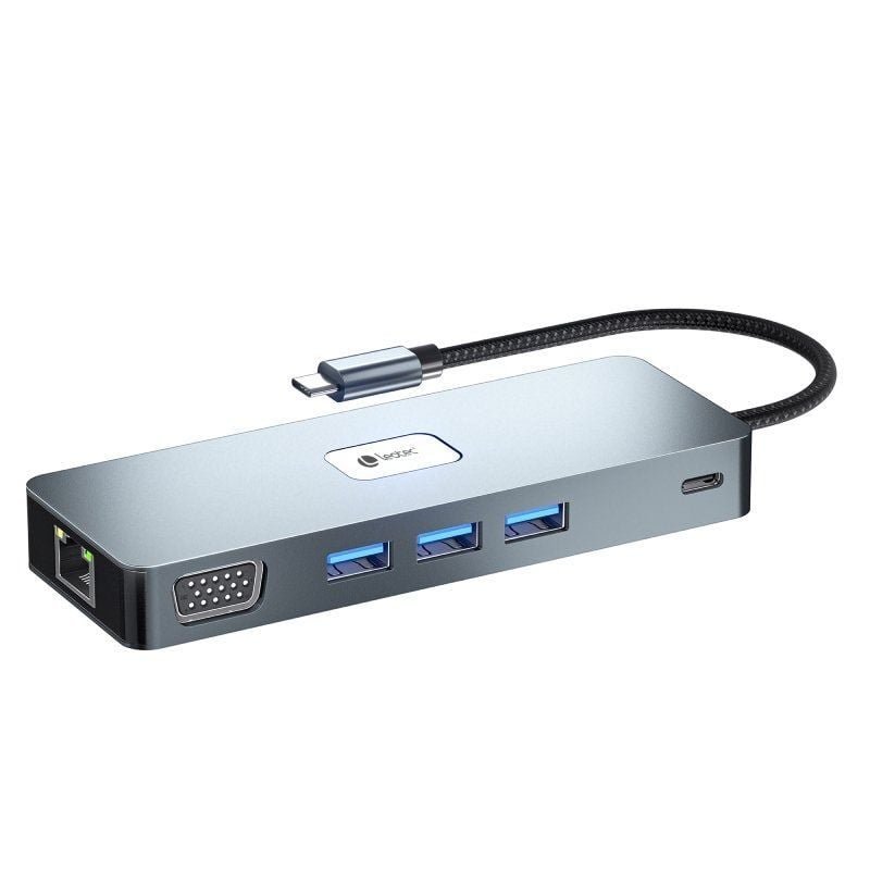 Docking USB Tipo-C Leotec LEDS03/ 3xUSB/ 1xUSB Tipo-C PD/ 1xHDMI 4K/ 1 xDisplayPort/ 1xVGA/ 1xAudio/ 1xRJ45/ 1xLector Tarjetas SD y MicroSD/ Gris - изображение 5