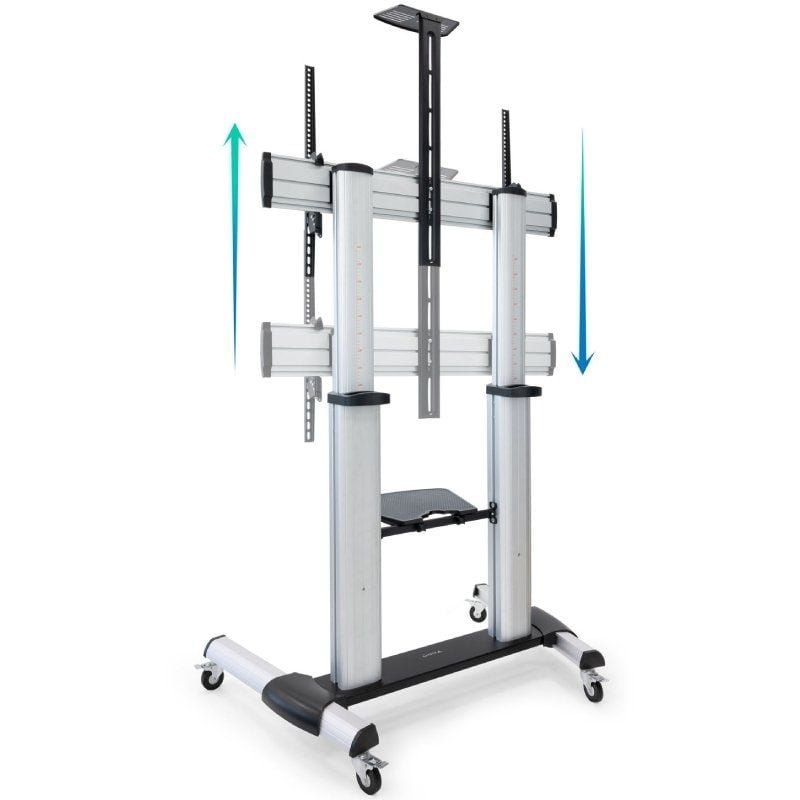 Soporte de Suelo Inclinable/ Ajustable con Ruedas TooQ FS20300M-B para TV de 60-100"/ hasta 100kg - изображение 4
