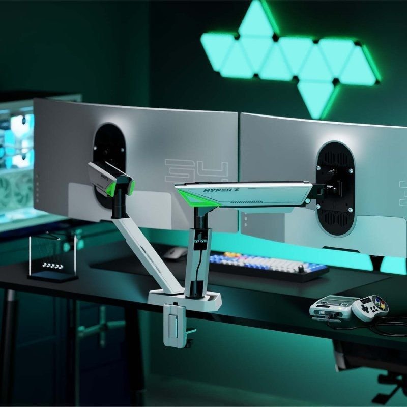 Soporte de Mesa Gaming con Contrapeso para 2 Monitores Aisens DT38TSR-345/ Giratorio/ Inclinable/ hasta 16kg - изображение 4