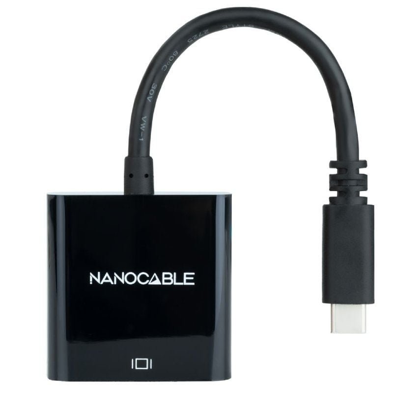 Cable Conversor Nanocable 10.16.4101-BK/ USB Tipo-C Macho - VGA Hembra - изображение 3