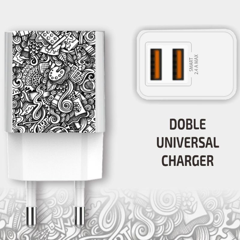 Cargador de Pared Tech One Tech Art-Deco TEC2510/ 2xUSB/ 12W/ Blanco - изображение 2