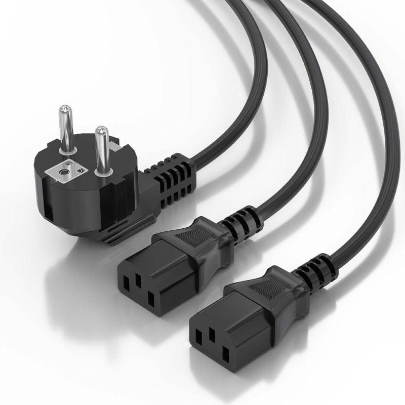 Cable Alimentación CPU Aisens A132-0864/ CEE7 Macho - 2x C13 Hembra/ 1.8m/ Negro - изображение 3