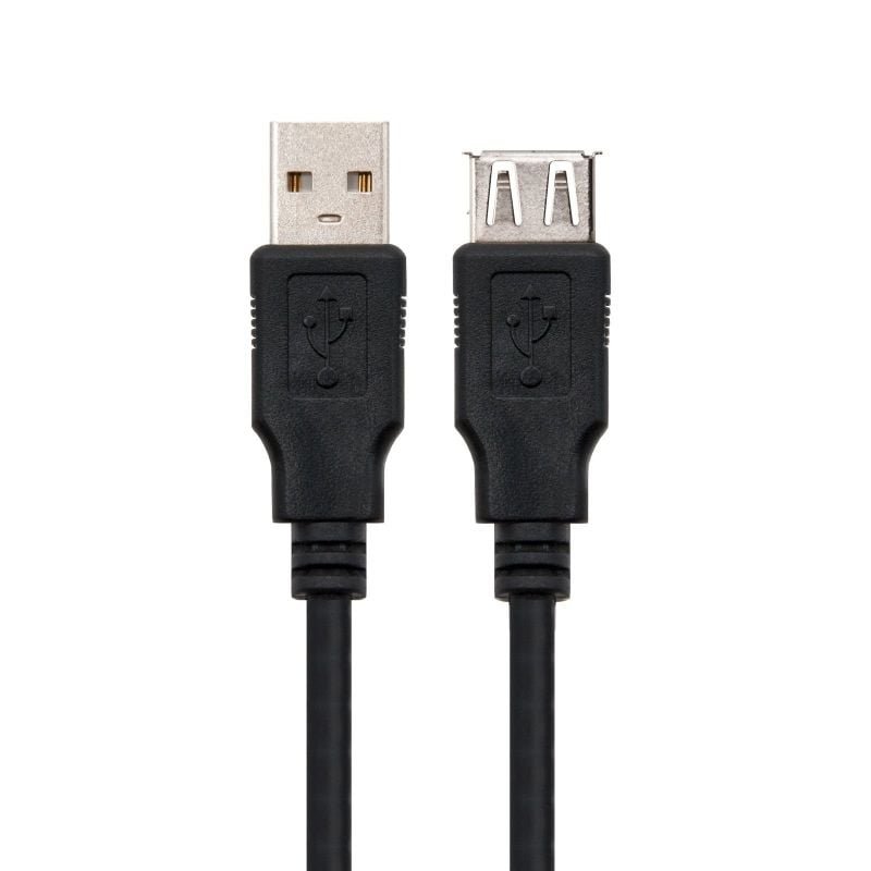 Cable Alargador USB 2.0 Nanocable 10.01.0202-BK/ USB Macho - USB Hembra/ 1m/ Negro - изображение 2