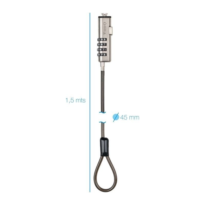 Cable de Seguridad Tipo NANO para Portátiles TooQ TQCLKC0035-G/ 1.5m - изображение 3