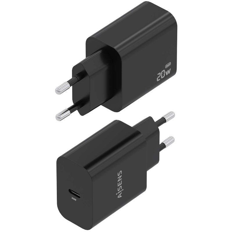 Cargador de Pared GaN Aisens A110-0939/ 1xUSB Tipo-C/ 20W/ Negro - изображение 2
